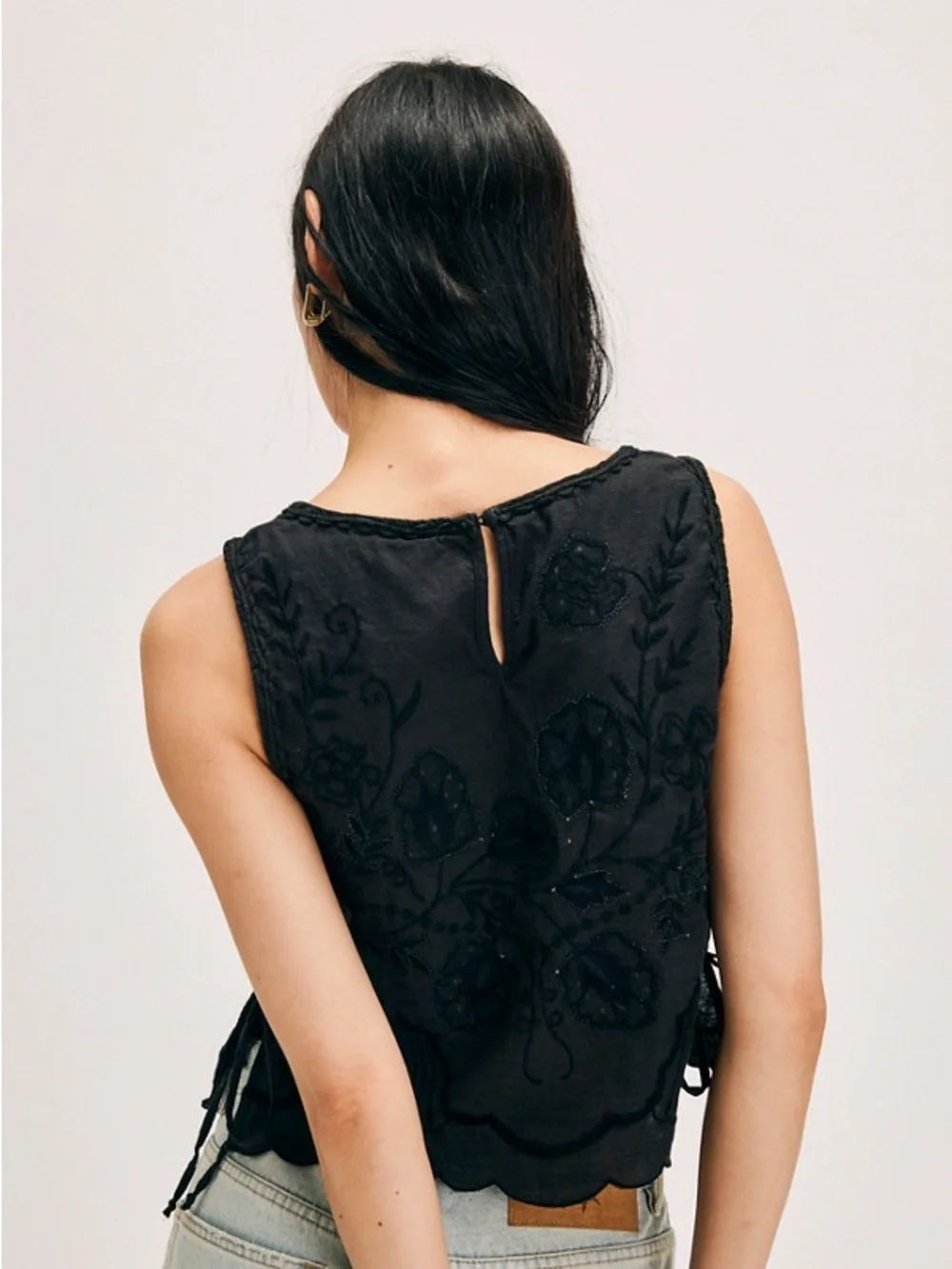 Free People faded gardens top - black